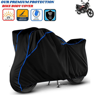 Delphinium Waterproof Two Wheeler Cover for Hero(HF Deluxe, Black, Blue)