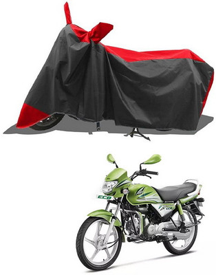 PAGORA Waterproof Two Wheeler Cover for Hero(HF Deluxe Eco, Red, Black)