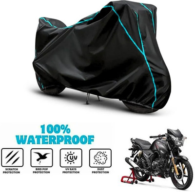 ANTHUB Waterproof Two Wheeler Cover for TVS(Apache 150, Black)
