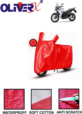 OliverX Waterproof Two Wheeler Cover for Kawasaki(Versys-X 300, Red)