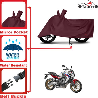 KEDIT Two Wheeler Cover for Honda(CB 400, Maroon)