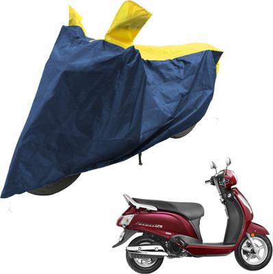 RiderShine Two Wheeler Cover for Suzuki(New Access 125, Blue, Yellow)