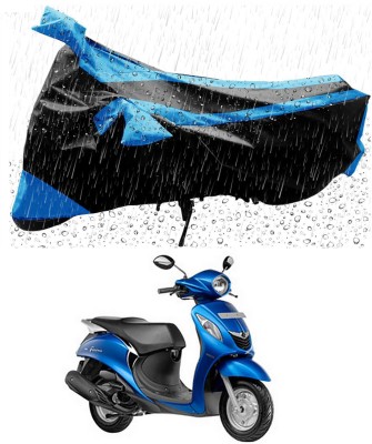 Furious3D Two Wheeler Cover for Yamaha(Fascino, Blue, Black)