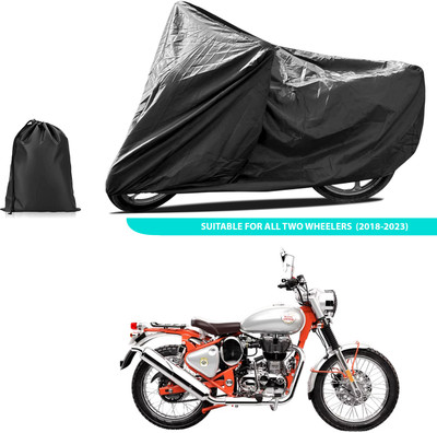 CODOKI Two Wheeler Cover for Royal Enfield(Bullet Trials 500, Black)
