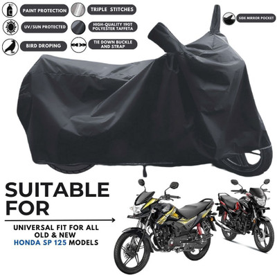 ZAQE Two Wheeler Cover for Honda(SP 125, Black)