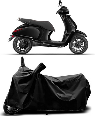 Auto World Waterproof Two Wheeler Cover for Bajaj(Chetak, Black)