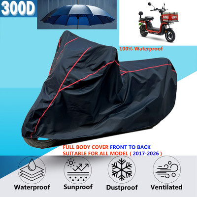 AutoGalaxy Waterproof Two Wheeler Cover for Okinawa(Black, Red)