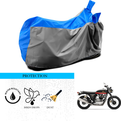 ANTHUB Waterproof Two Wheeler Cover for Royal Enfield(Interceptor 650, Grey, Blue)