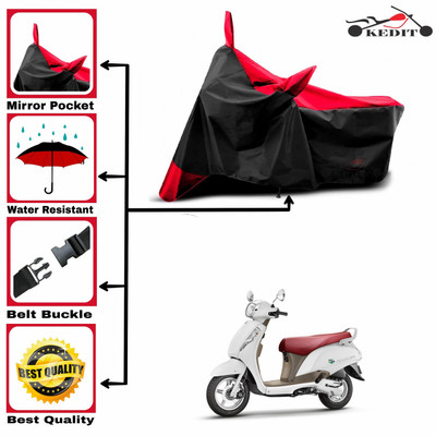 KEDIT Two Wheeler Cover for Suzuki(New Access 125, Red, Black)
