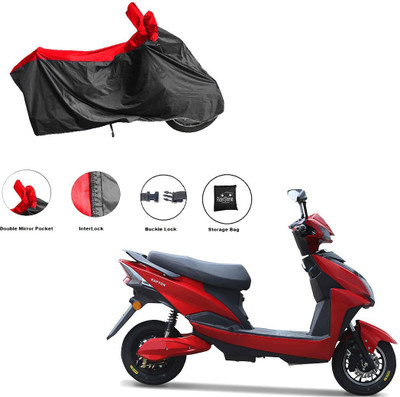 RiderShine Waterproof Two Wheeler Cover for Techo Electra(Raptor, Black, Red)