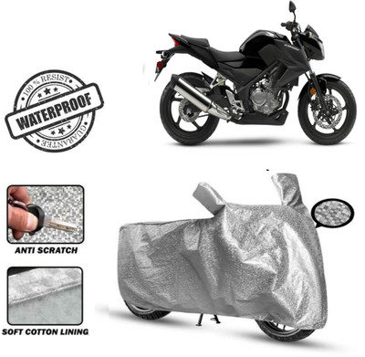 Autoinnovation Waterproof Two Wheeler Cover for Honda(CBF, Silver)