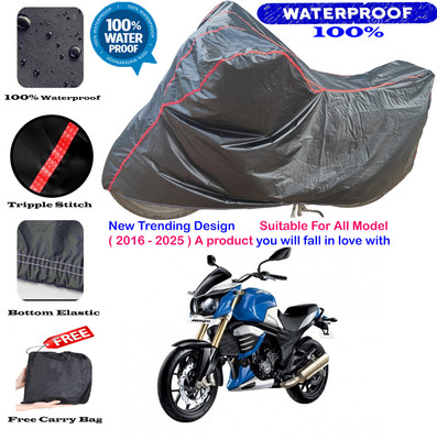 AutoGalaxy Waterproof Two Wheeler Cover for Mahindra(Mojo, Black, Red)