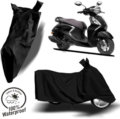 ROYAL AUTO MART Waterproof Two Wheeler Cover for Yamaha(Fascino 125, Black)