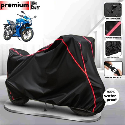 AutoGalaxy Waterproof Two Wheeler Cover for Suzuki(Gixxer SF, Black, Red)