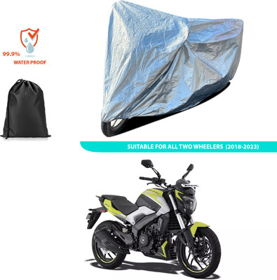 GOSHIV-car and bike accessories Waterproof Two Wheeler Cover for Bajaj(Dominar, Silver)