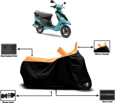 Amexride Two Wheeler Cover for TVS(Scooty Pep Plus BS6, Orange)