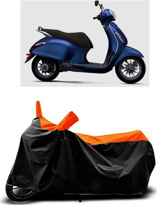 VESMEI Two Wheeler Cover for Bajaj(Urbanite Chetak BS6, Orange)
