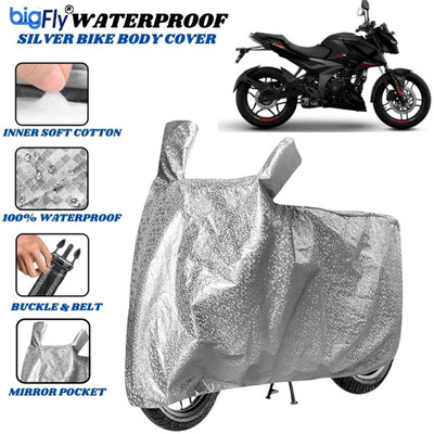 BigFly Waterproof Two Wheeler Cover for Bajaj(Pulsar N160, Silver)