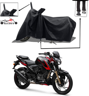 KEDIT Two Wheeler Cover for TVS(Apache, Black)