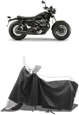 RAAMKM Two Wheeler Cover for Hero, Honda, Bajaj, TVS, Yamaha(CD 100 SS, White, Black)