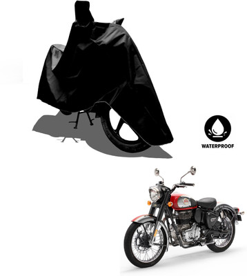 Amexride Waterproof Two Wheeler Cover for Royal Enfield(Classic Chrome, Black)