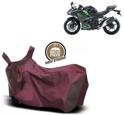 OliverX Waterproof Two Wheeler Cover for Kawasaki(Ninja 400 BS6, Maroon)