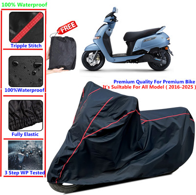 SThanaveX Waterproof Two Wheeler Cover for TVS(iQube Electric, Black)