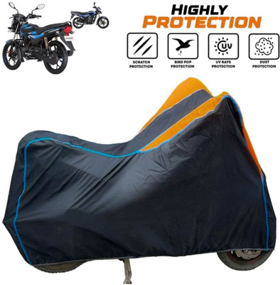 ZAQE Two Wheeler Cover for Bajaj(Platina 110, Black, Orange, Blue)