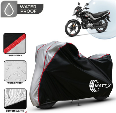 MATT_X Waterproof Two Wheeler Cover for Hero(Super Splendor, Black, Silver)
