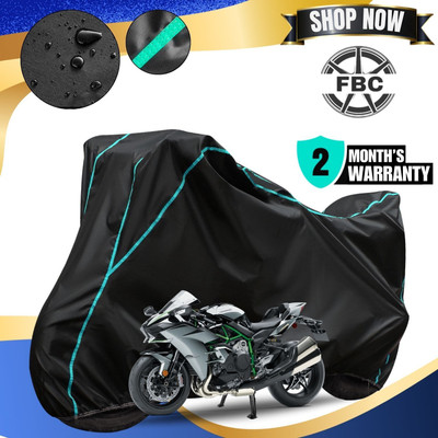 AUTOCAD Waterproof Two Wheeler Cover for Kawasaki(Ninja H2, Black, Blue)