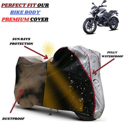 kerwa Waterproof Two Wheeler Cover for Bajaj(Pulsar NS 160, Black, Silver)