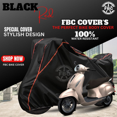 AutoGalaxy Waterproof Two Wheeler Cover for Bajaj(Chetak, Black, Red)