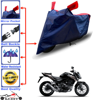 KEDIT Two Wheeler Cover for Honda(CB500F, Red, Blue)