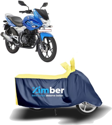 ZIMBER Two Wheeler Cover for Bajaj(Discover 150 f, Yellow, Blue)