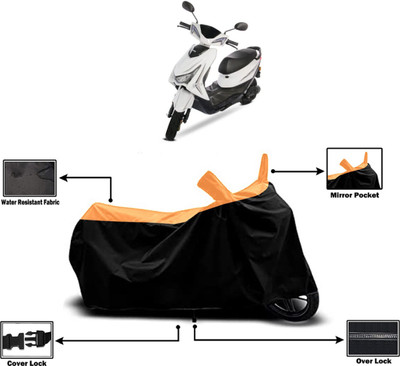 Amexride Two Wheeler Cover for Ampere(Reo Elite BS6, Orange)
