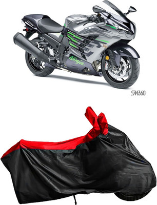 Autofly Waterproof Two Wheeler Cover for Kawasaki(Ninja ZX-6R, Red, Black)