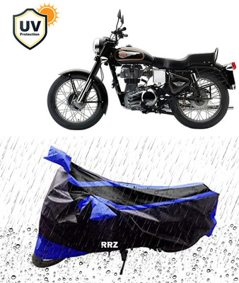 RRZ Waterproof Two Wheeler Cover for Royal Enfield(Bullet 350, Black, Blue)