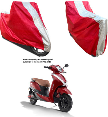 AutoGalaxy Waterproof Two Wheeler Cover for Ampere(Magnus BS6, Silver, Red)