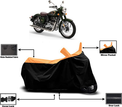 Amexride Two Wheeler Cover for Royal Enfield(Classic 350, Orange)