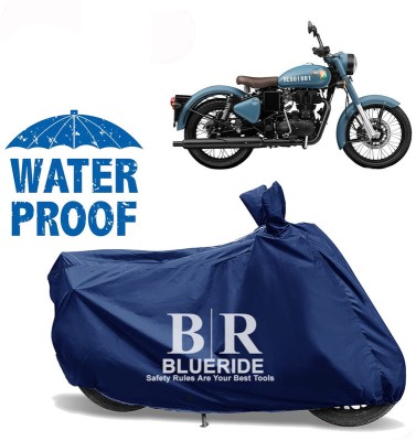 BLUERIDE Waterproof Two Wheeler Cover for Royal Enfield(Classic 350 Signals, Blue)