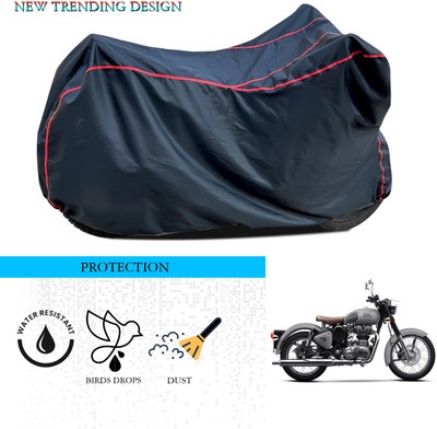ANTHUB Waterproof Two Wheeler Cover for Royal Enfield(Classic 500, Black)