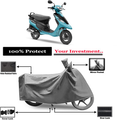 Amexride Two Wheeler Cover for TVS(Scooty Pep Plus BS6, Grey)