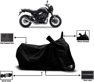Amexride Two Wheeler Cover for Kawasaki(Z900RS BS6, Black)
