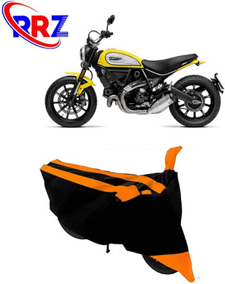 RRZ Waterproof Two Wheeler Cover for Ducati(Scrambler, Black, Orange)