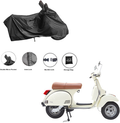 RiderShine Waterproof Two Wheeler Cover for LML(Star Euro 200, Black)