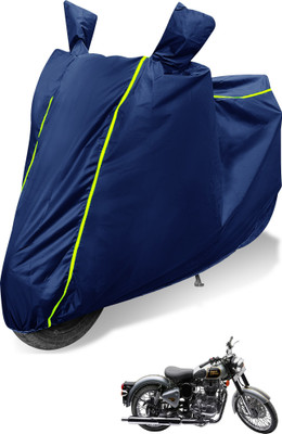 MOCKHE Waterproof Two Wheeler Cover for Royal Enfield(Classic 500, Blue)
