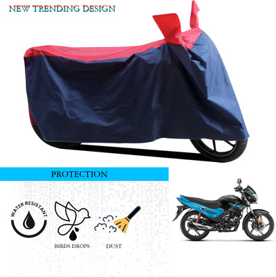ANTHUB Waterproof Two Wheeler Cover for Hero(Glamour, Black, Red)