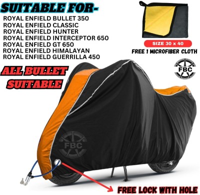 FBC Waterproof Two Wheeler Cover for Royal Enfield(Bullet 350 New BS6, Orange)