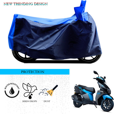 ANTHUB Waterproof Two Wheeler Cover for TVS(NTORQ, Black, Blue)