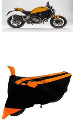 DeepShakshi AUTOMOTIVE Waterproof Two Wheeler Cover for Ducati(Monster 82, Black, Orange)